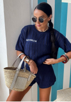 Dzianinowy Set Bluse i krótkie spodenki La Milla Sporty Chic Dunkelblau