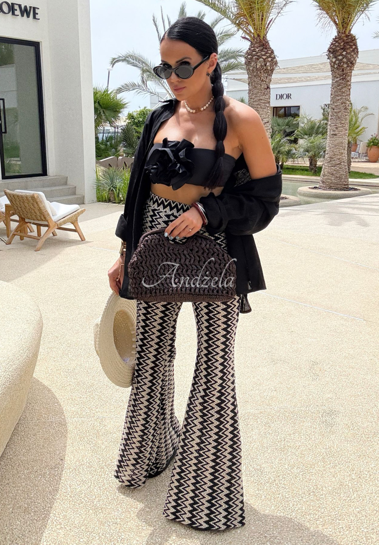 Schlaghose mit Lochmuster La Milla Sun-Kissed Shades Schwarz