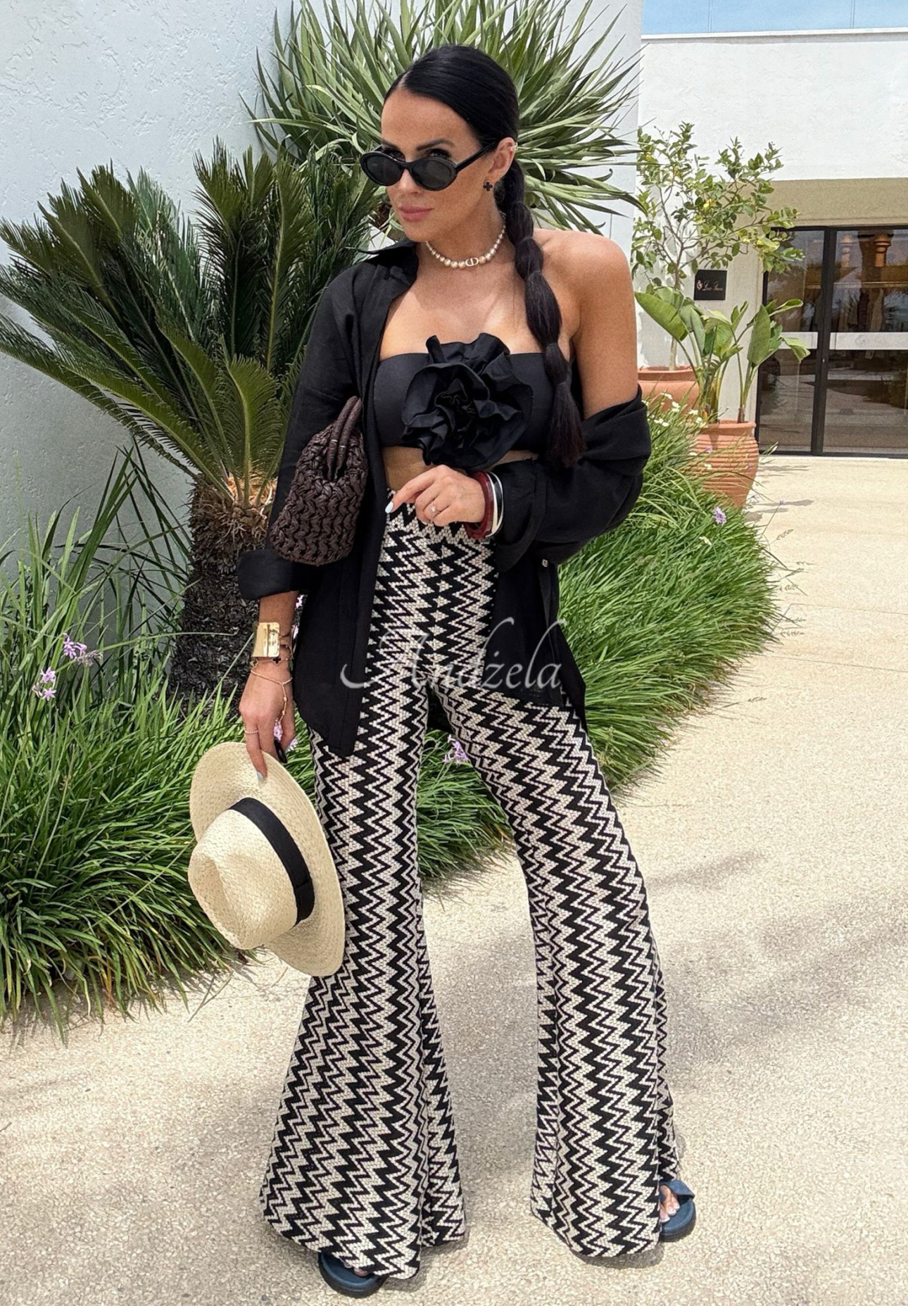 Schlaghose mit Lochmuster La Milla Sun-Kissed Shades Schwarz