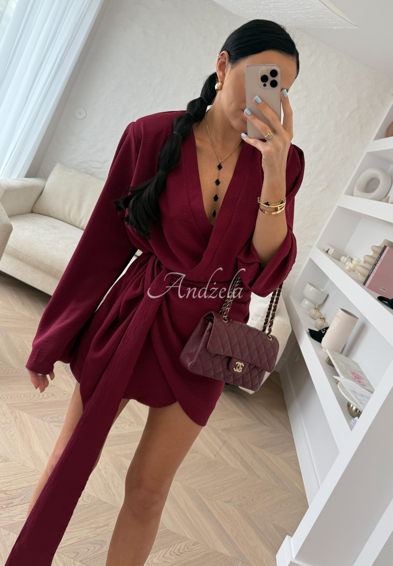 Kleid mit Gürtel La Milla Don&#039;t Waste Time Weinrot