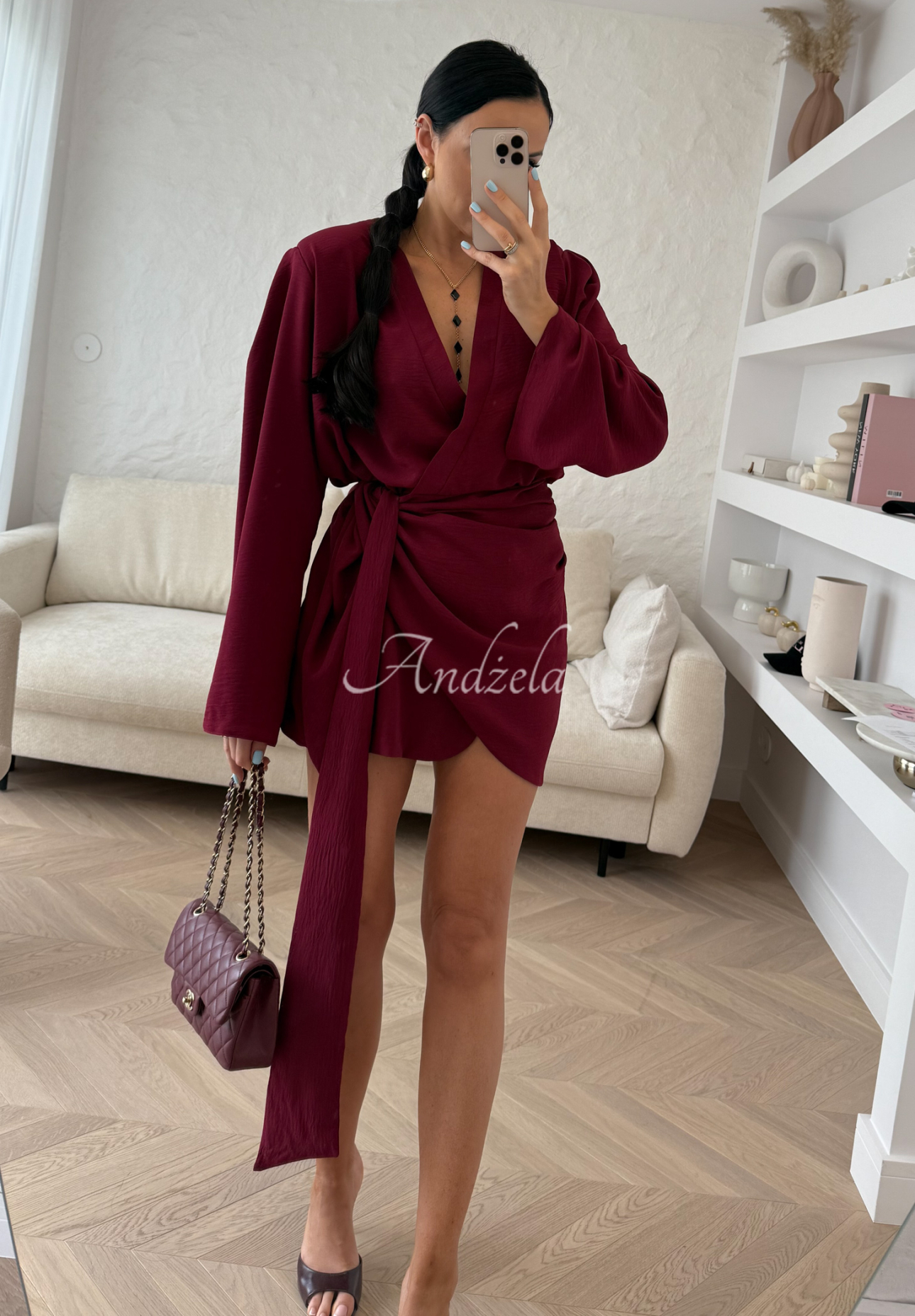 Kleid mit Gürtel La Milla Don&#039;t Waste Time Weinrot