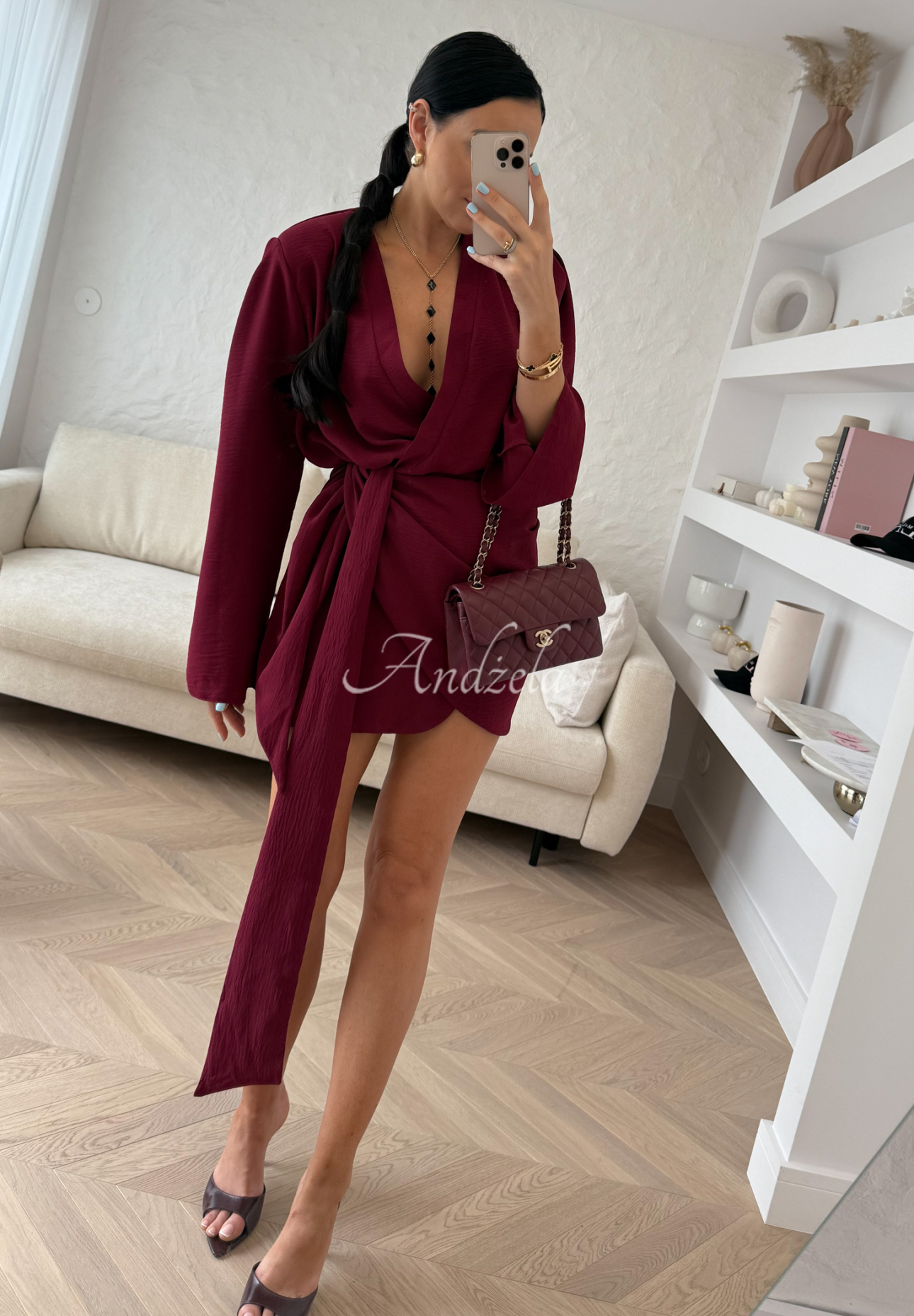Kleid mit Gürtel La Milla Don&#039;t Waste Time Weinrot