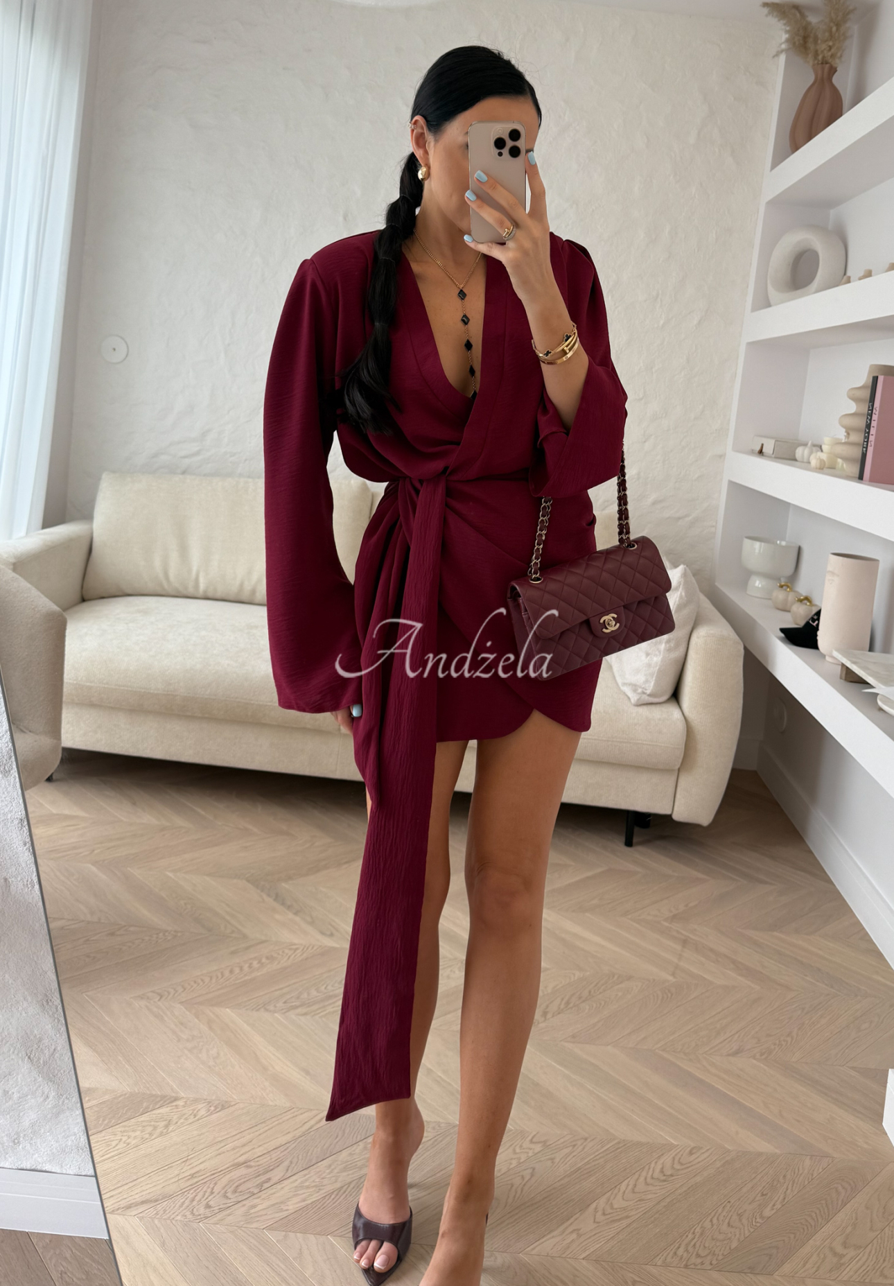 Kleid mit Gürtel La Milla Don&#039;t Waste Time Weinrot