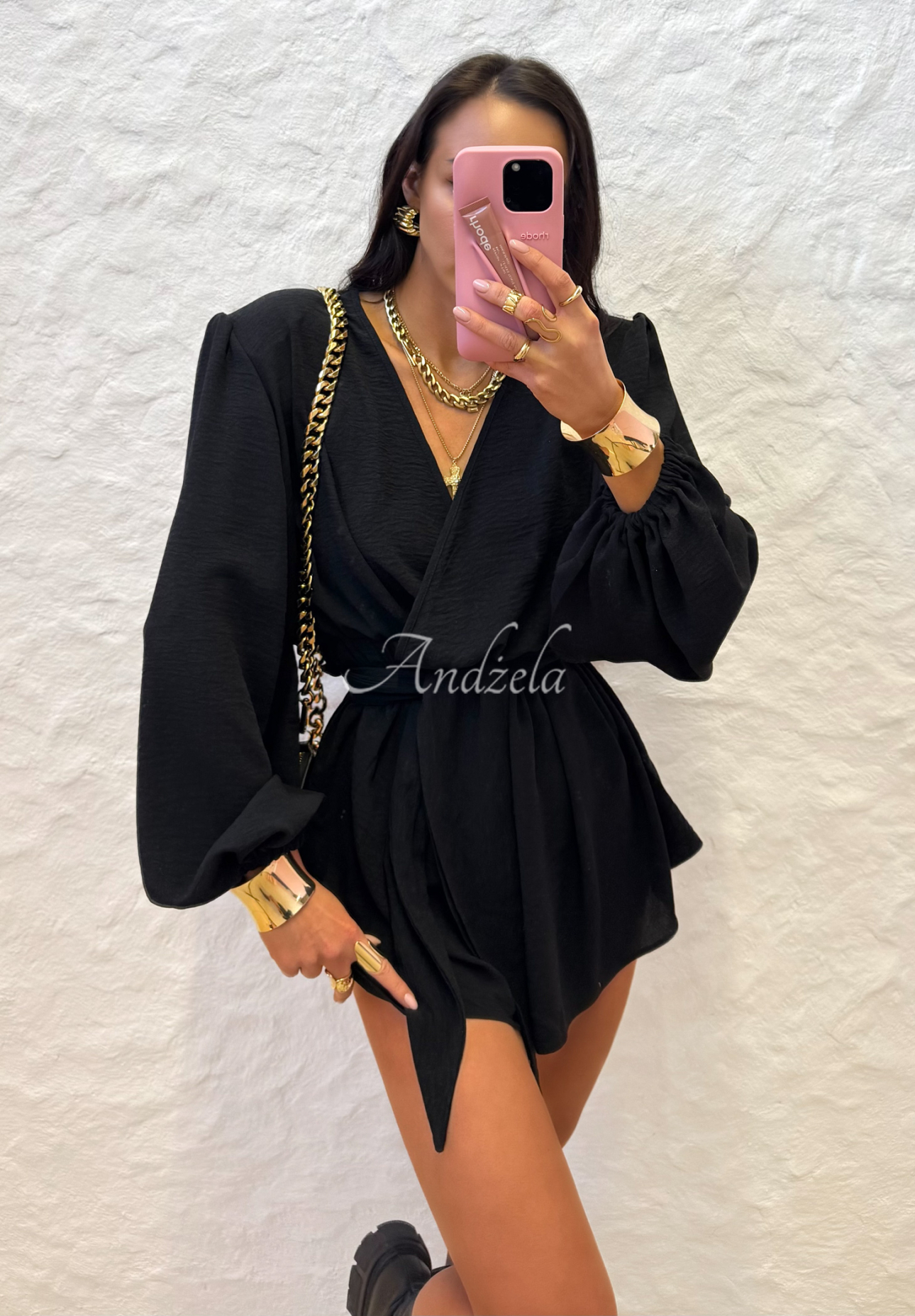 Kurzer Overall La Milla Keep On Shining Schwarz