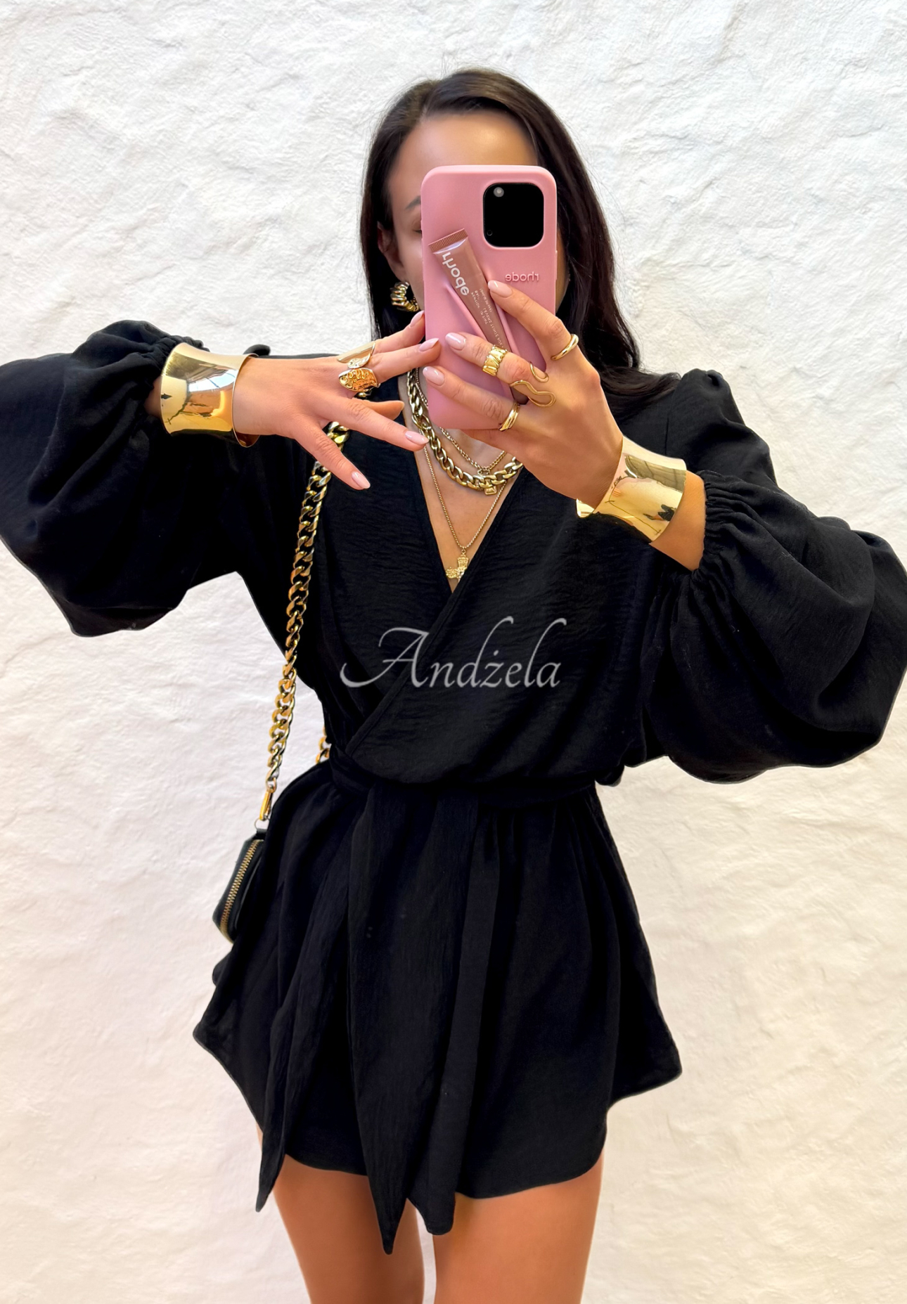 Kurzer Overall La Milla Keep On Shining Schwarz