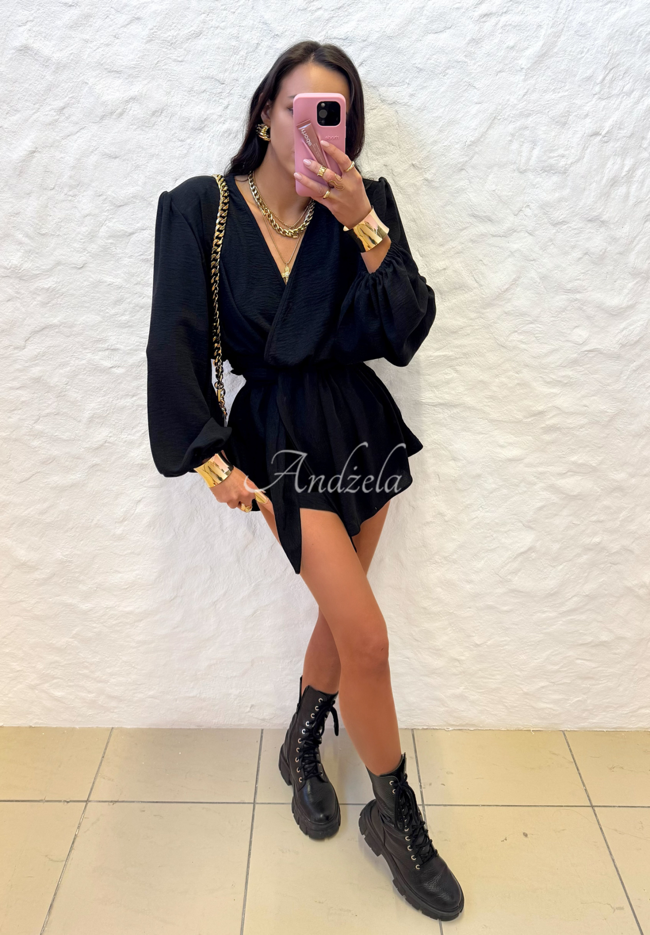 Kurzer Overall La Milla Keep On Shining Schwarz