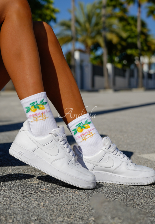 Lange Socken Limoncello Sparkling Wei&szlig;