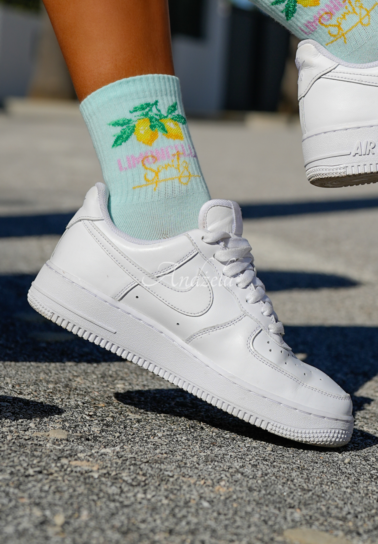 Limoncello Sparkling blue long socks