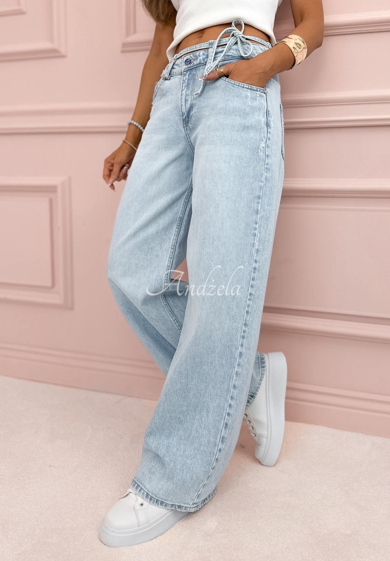 Jeanshose straight Running Away Hellblau