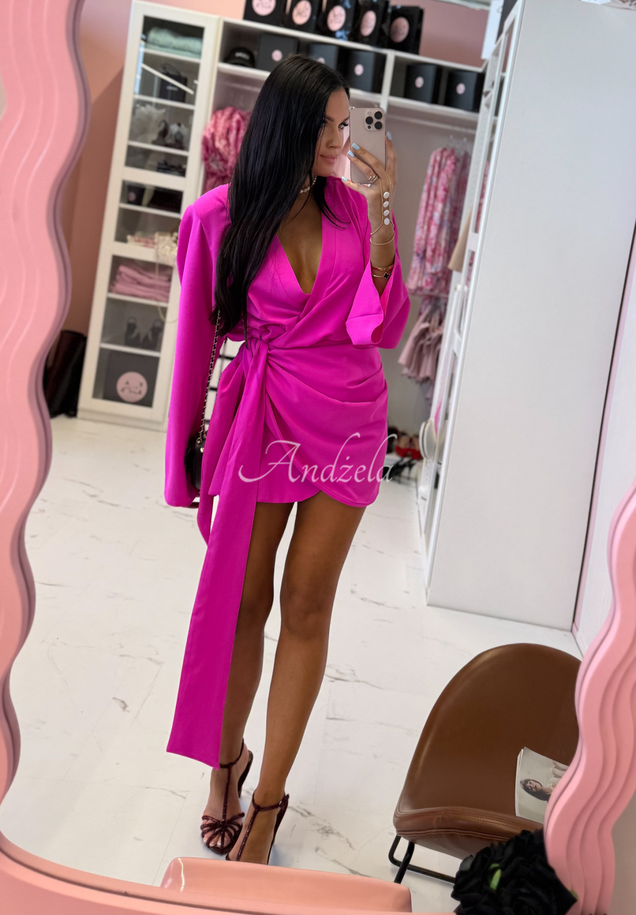 Leinenkleid mit Gürtel La Milla Don&#039;t Waste Time Rosa