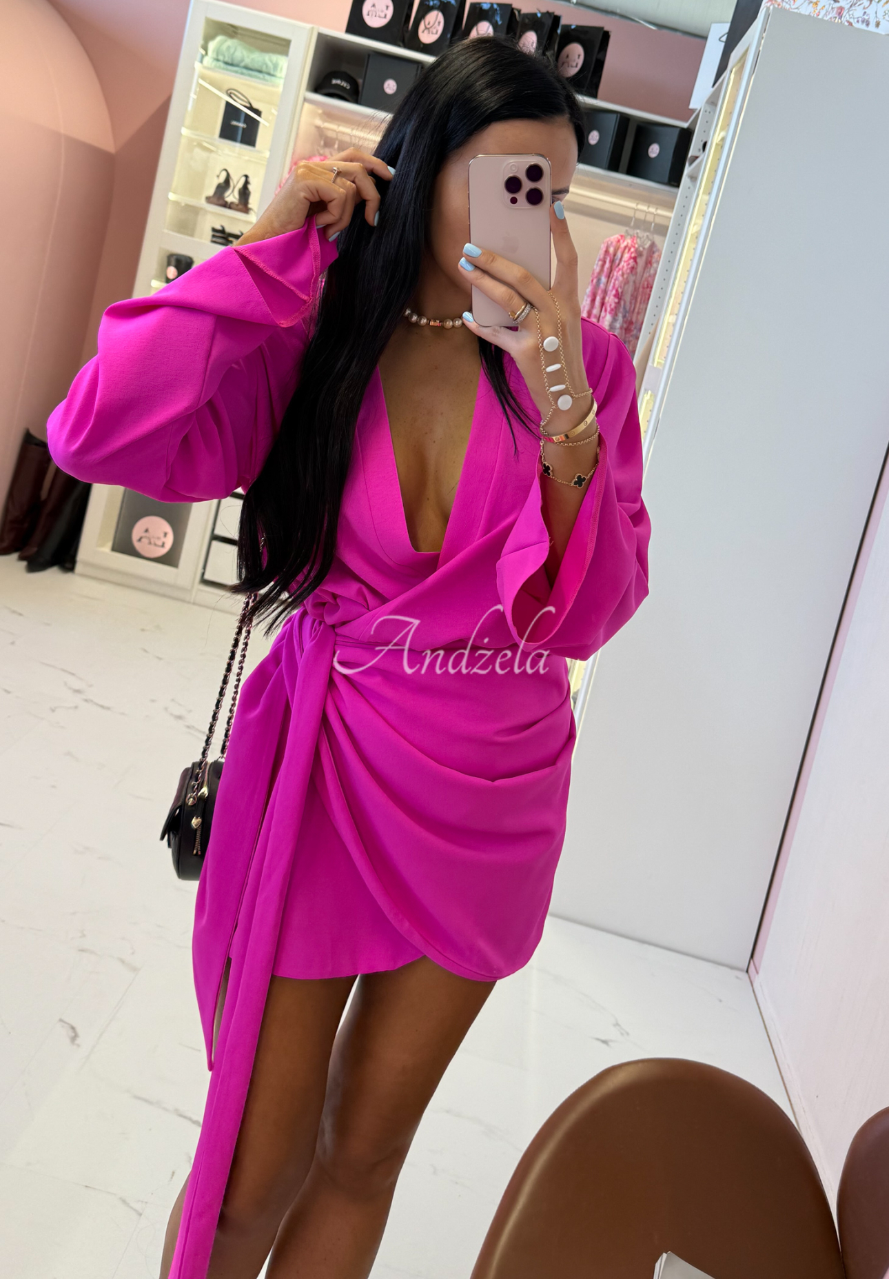 Leinenkleid mit Gürtel La Milla Don't Waste Time Rosa