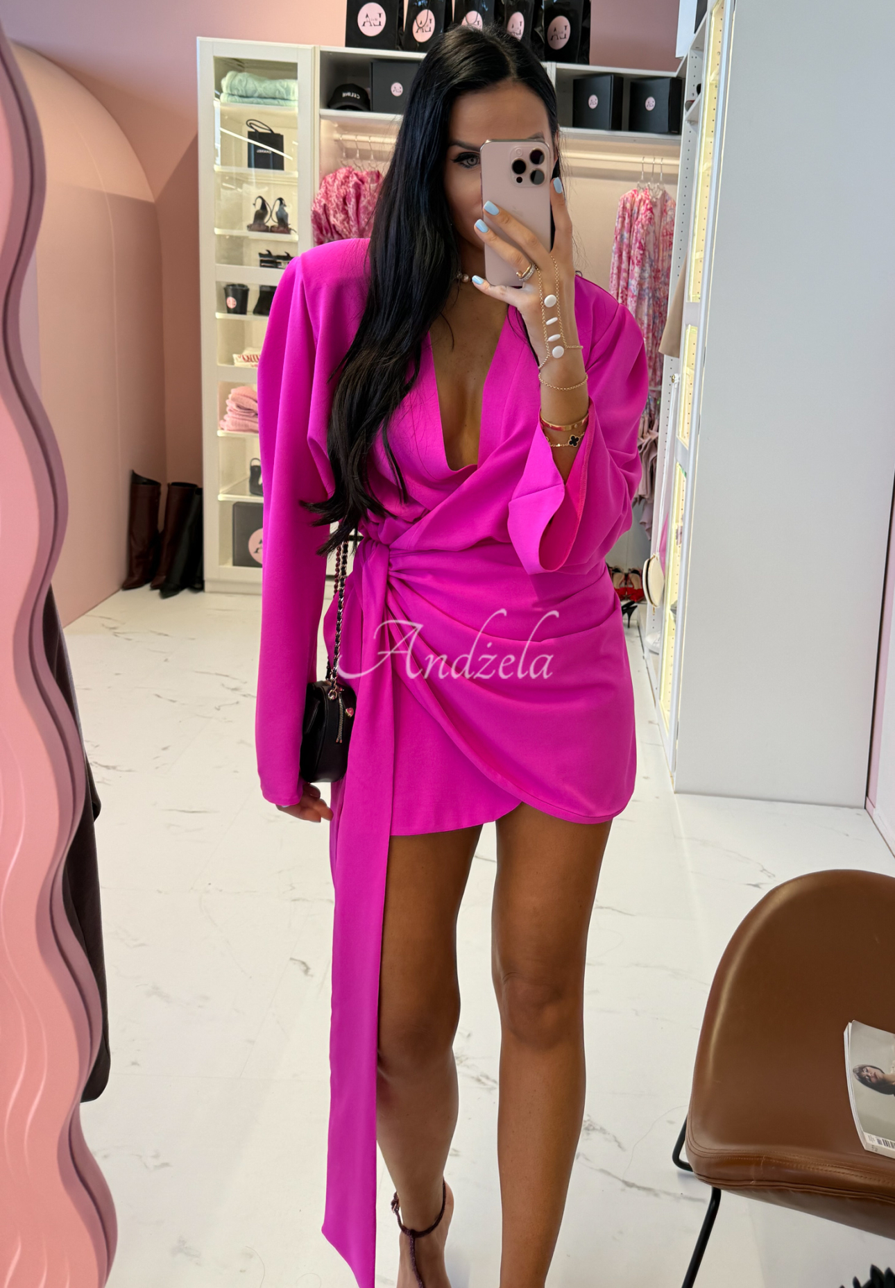 Leinenkleid mit Gürtel La Milla Don&#039;t Waste Time Rosa