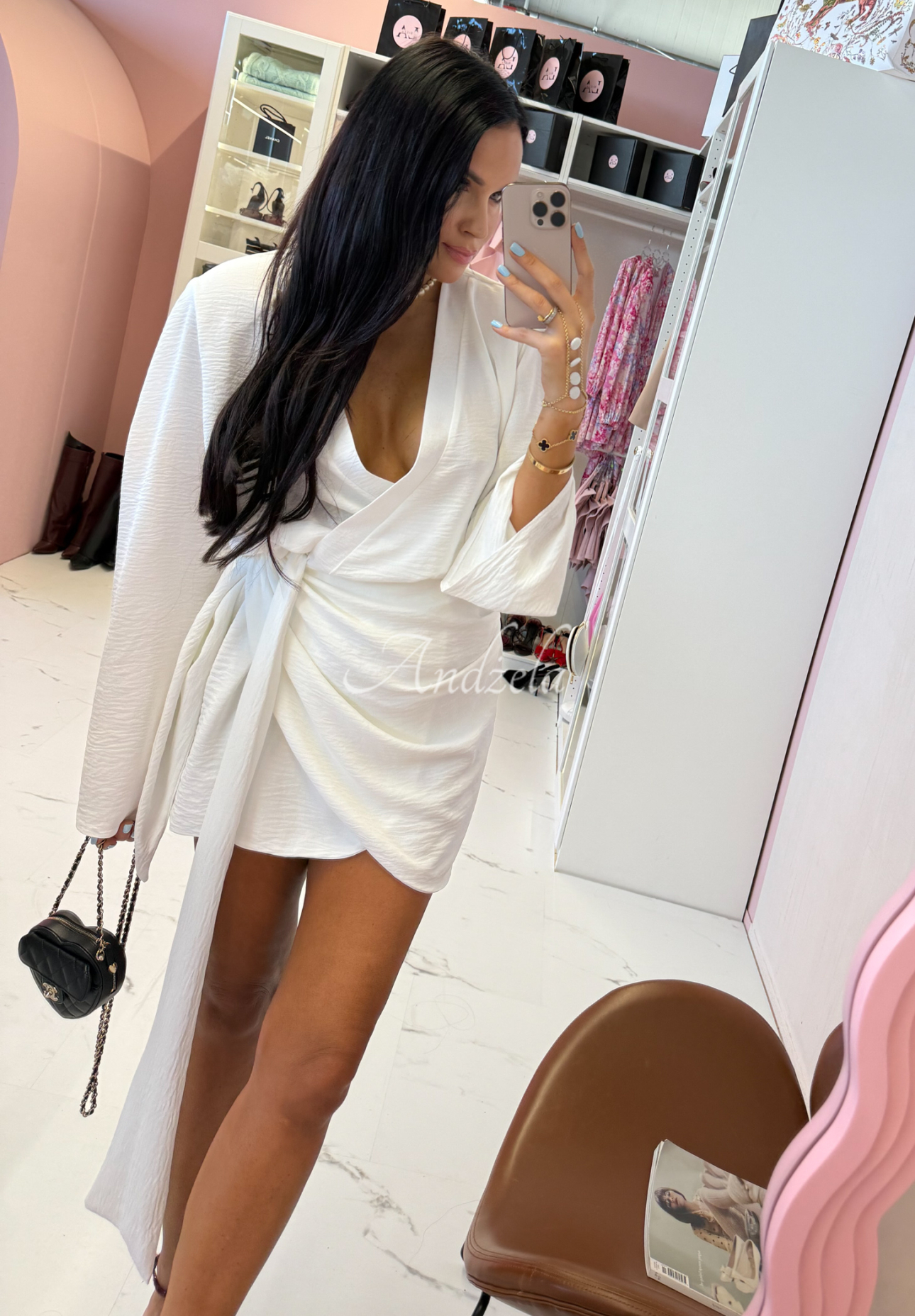Viskosekleid mit Gürtel La Milla Don&#039;t Waste Time Weiß