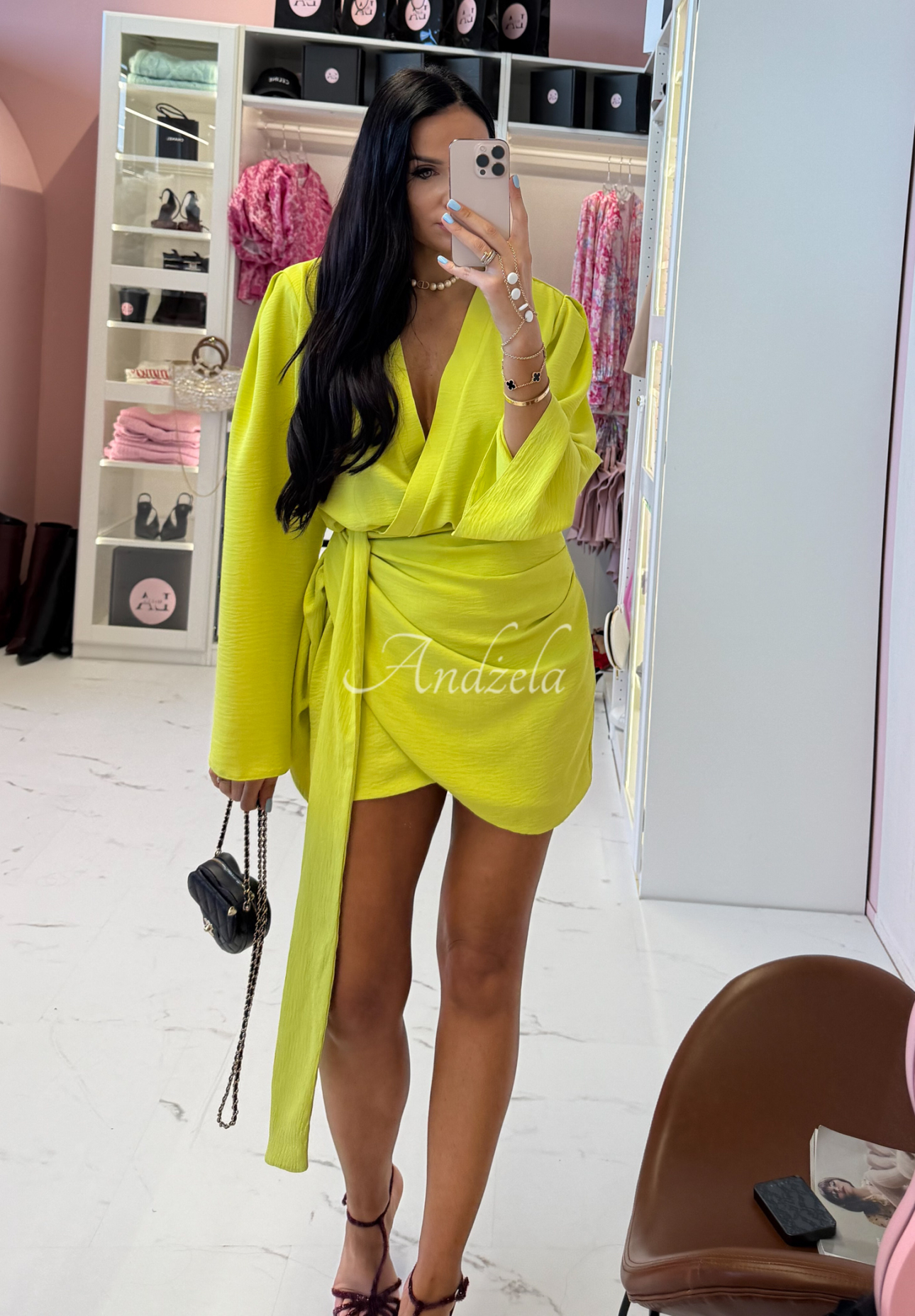 Kleid mit Gürtel La Milla Don&#039;t Waste Time Limette