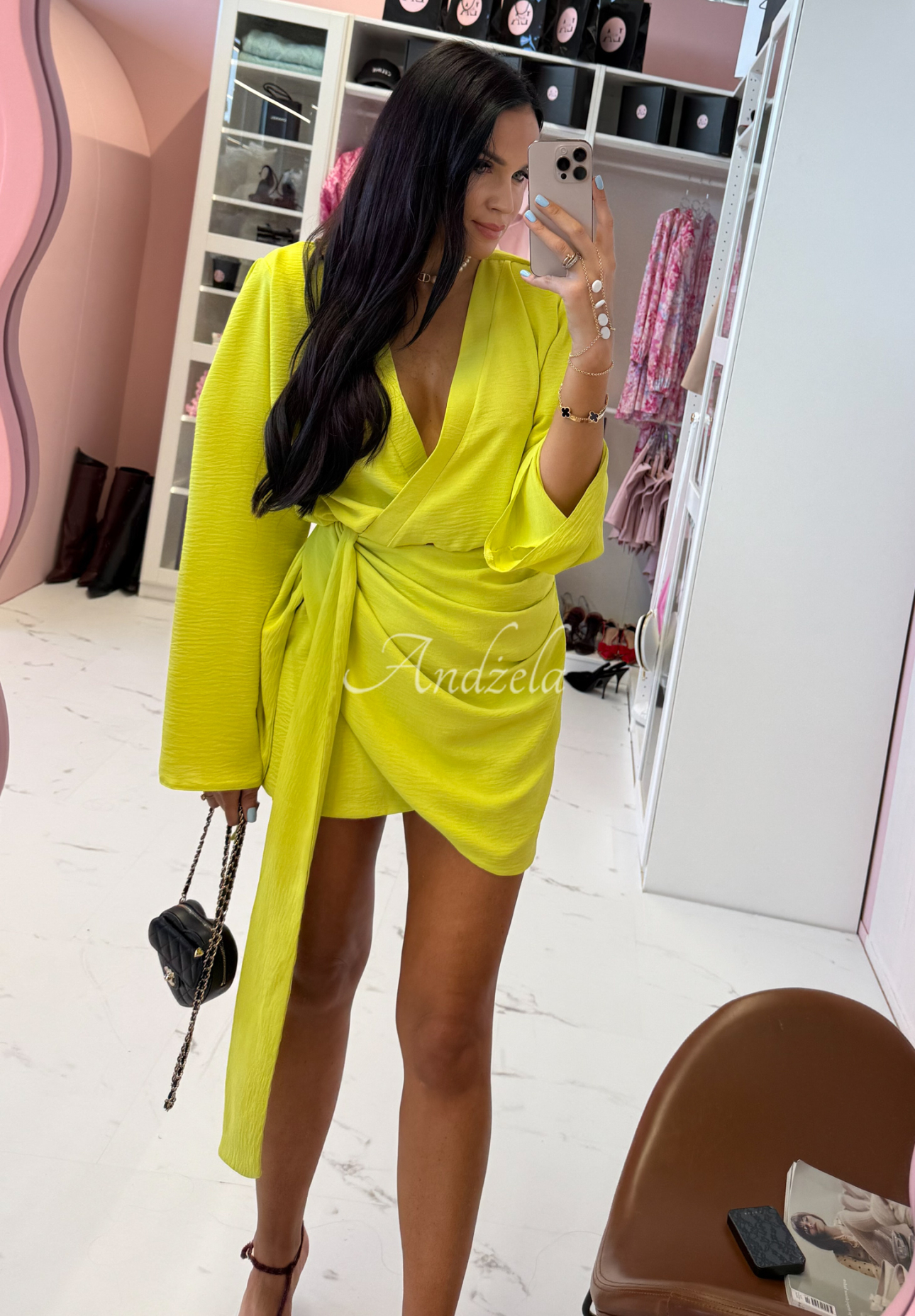 Kleid mit Gürtel La Milla Don&#039;t Waste Time Limette