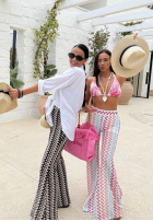Gemustert Hose dzwony La Milla Sun-Kissed Shades Weiß