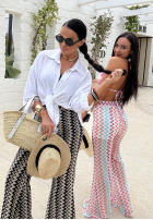 Gemustert Hose dzwony La Milla Sun-Kissed Shades Weiß