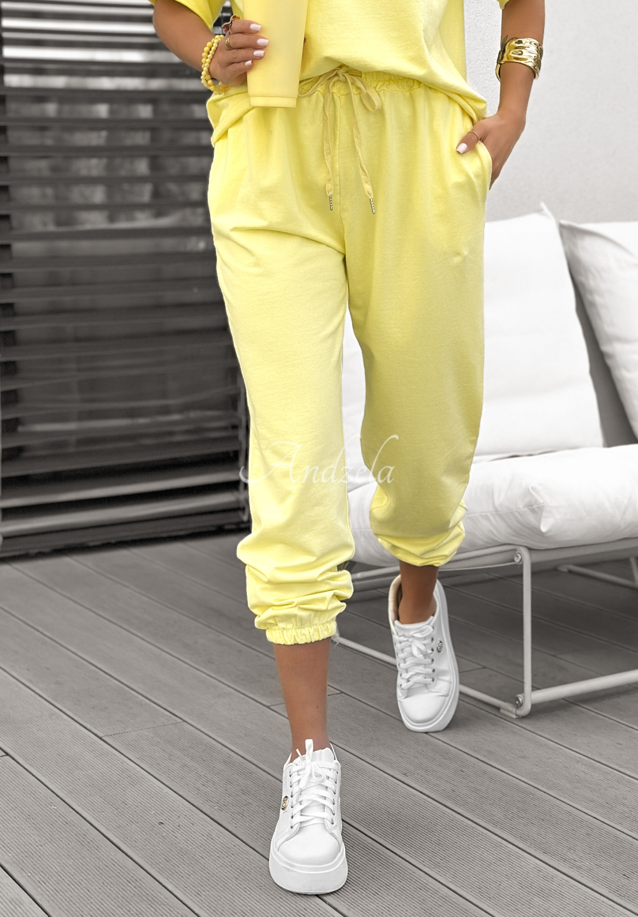 Double Trouble banana T-shirt and sweatpants set