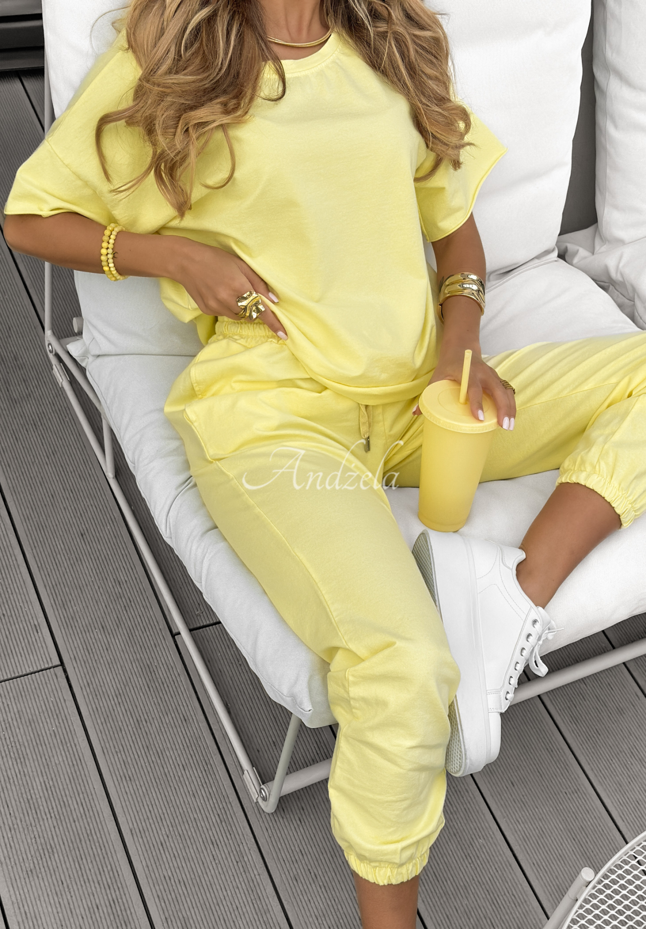 Double Trouble banana T-shirt and sweatpants set