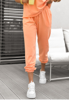 Komplet T-shirt i spodnie dresowe Double Trouble brzoskwiniowy