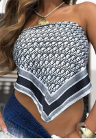 Apaszka we wzory Work Of Art biało-czarna