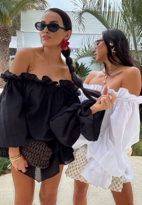 Offshoulder Bluse aus Viskose La Milla Spring Is In The Air Schwarz