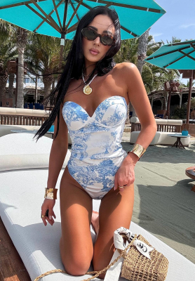 Body Gemusterter Badeanzug La Milla Dreamy Places Himmelblau