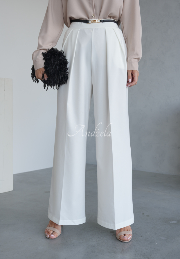 Stoffhose wide leg Not Difficult Ecru