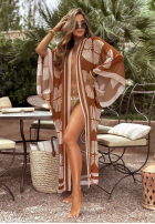 Badeanzug Set kostium kąpielowy i narzutka Aquamarine Delight Beige-Camel