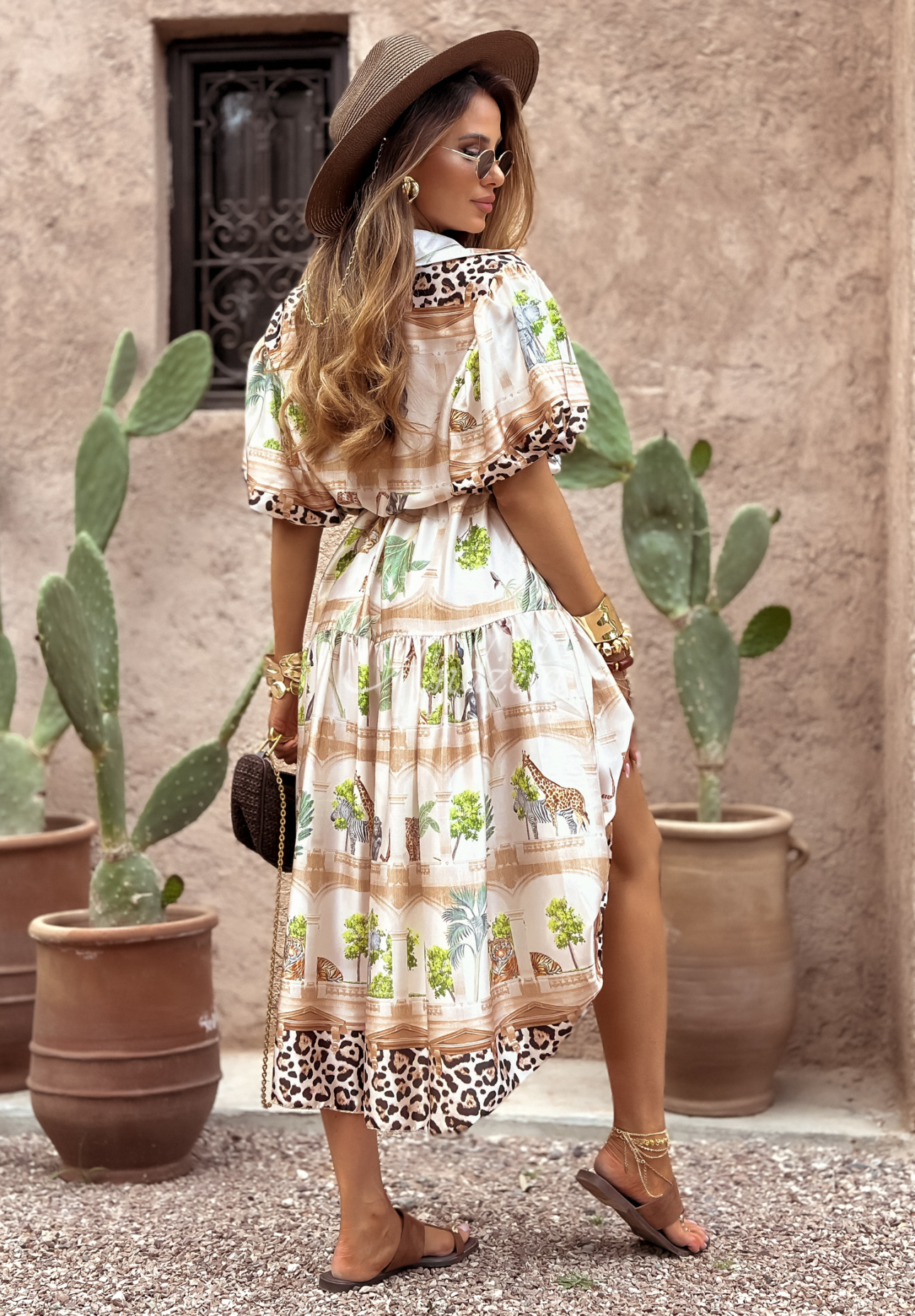 Gemustertes Kleid Safari Dreaming Beige