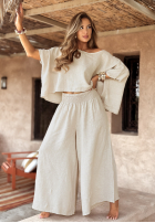 Set Bluse i Hose wide leg Desert Princess hellbeige