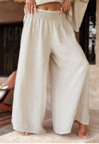 Komplet bluzka i spodnie wide leg Desert Princess jasnobeżowy