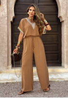 Set Bluse i Hose wide leg Perfect Getaway Beige