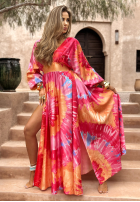 Wzorzysta Kleid Memorable Sunrise różowo-Orange