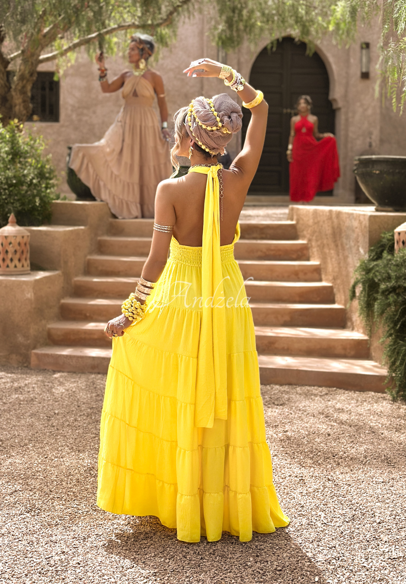 Kleid mit Trägern Marrakesh Bananengelb