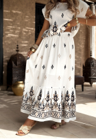 Rock maxi z haftami boho Beautiful Destination Weiß