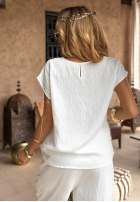 Bluse z haftami boho Beautiful Destination Weiß