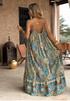 Wzorzysta Kleid maxi na ramiączkach Happy Summer żółto-Blau