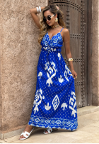 Wiskozowa Kleid Mit Muster Under The Sea Kobaltblau