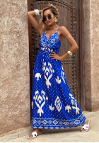 Wiskozowa Kleid Mit Muster Under The Sea Kobaltblau
