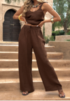 Material Hose wide leg Go Through Life Schokoladenbraun