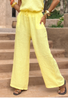 Material Hose wide leg Go Through Life Bananengelb