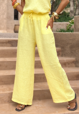 Leinen Hosen Summery Essentials Bananengelb