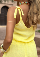 Lniany top Summery Essentials bananowy