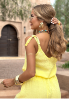 Lniany top Summery Essentials Bananengelb