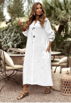 Lniana Kleid Melody Of Life Weiß
