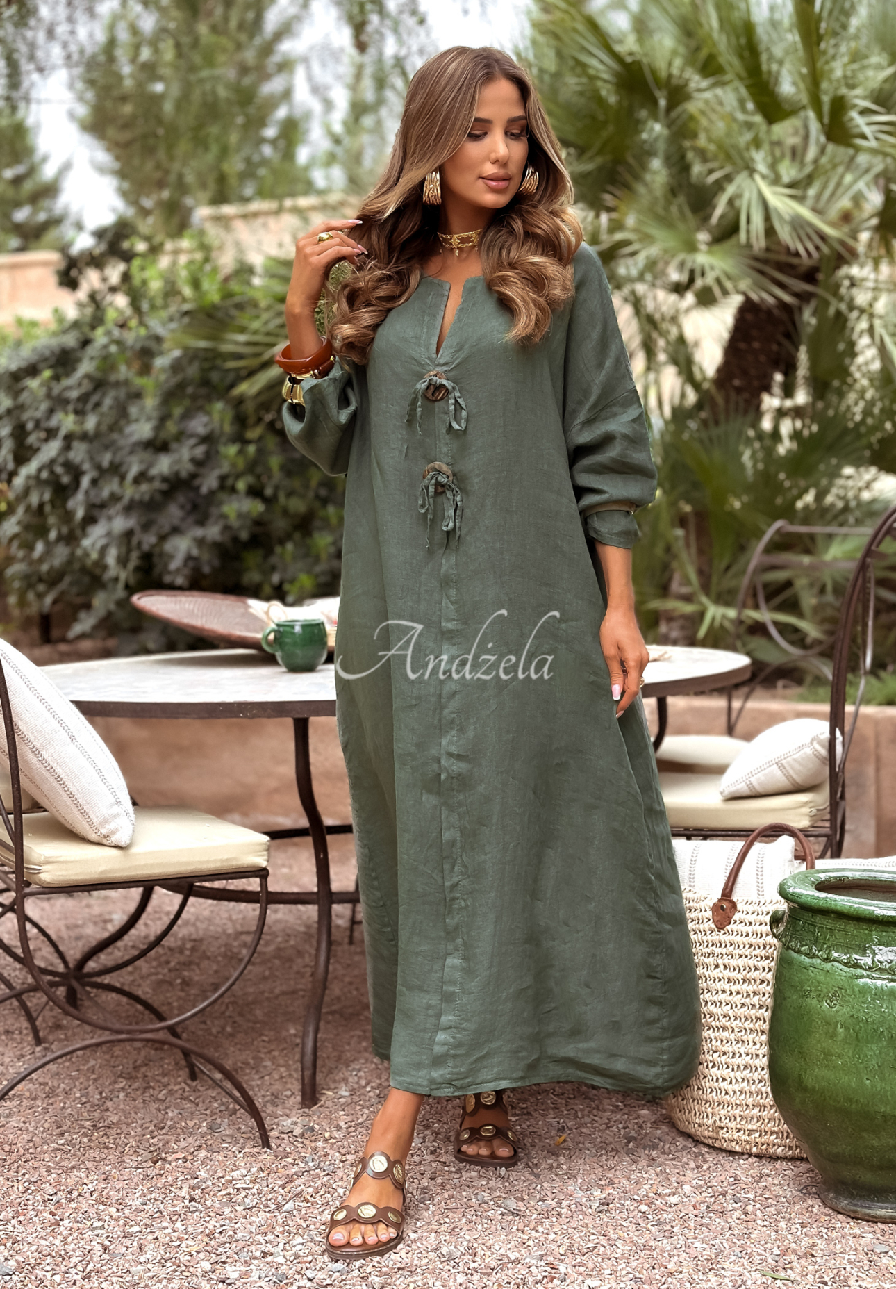 Leinenkleid Melody Of Life Khaki