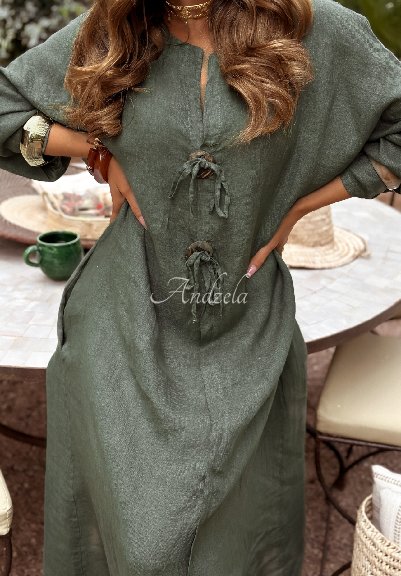 Leinenkleid Melody Of Life Khaki