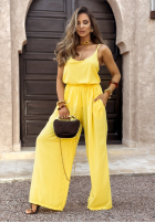 Set top i Hose wide leg Summer Is My Favorite Bananengelb