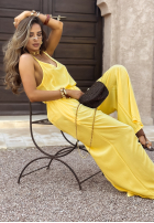Set top i Hose wide leg Summer Is My Favorite Bananengelb